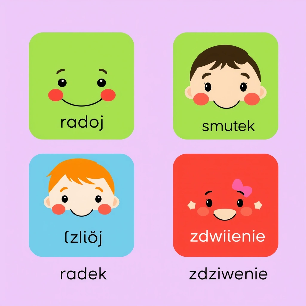 Karty emocji — buźki (zestaw do druku) - Szablony - Dzień Budowlańca
