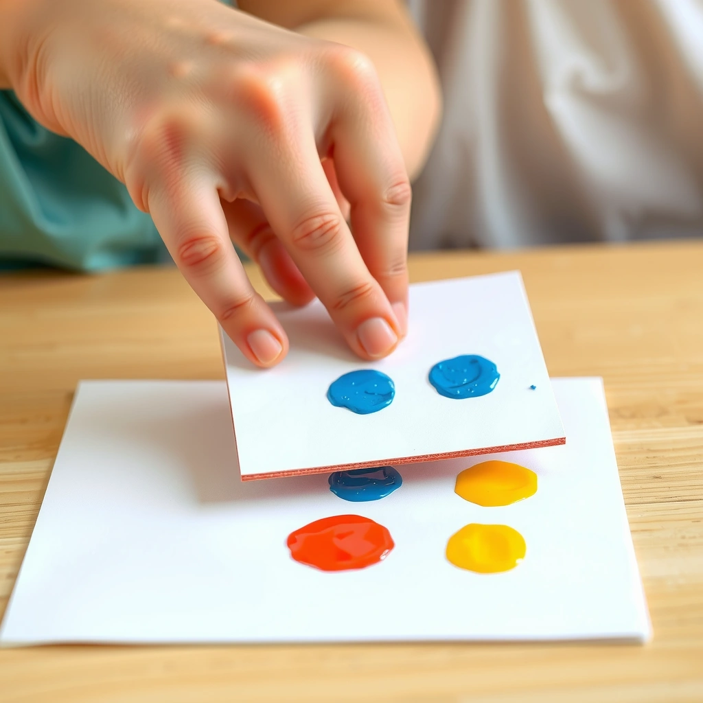 Odbijanie gąbką - instruktaż (ilustracja) - Materiały - Dzień Znaczka Pocztowego