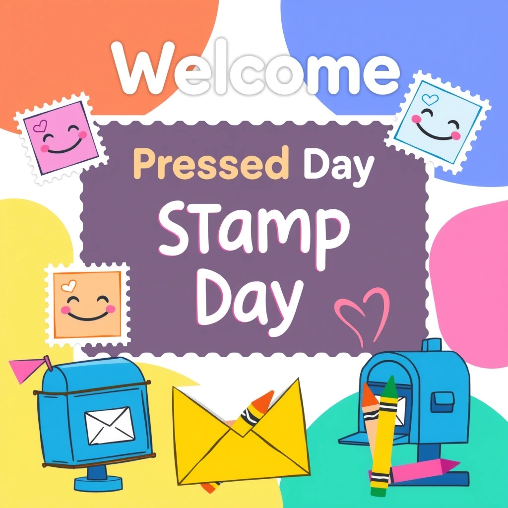 Plakat powitalny zajęć - Szablony - Dzień Znaczka Pocztowego