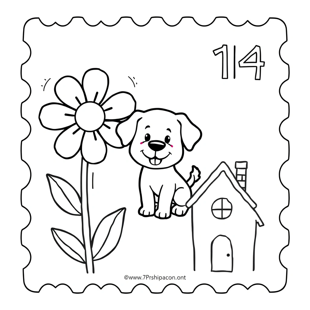 Strona do kolorowania - propozycje znaczków - Kolorowanki - Dzień Znaczka Pocztowego