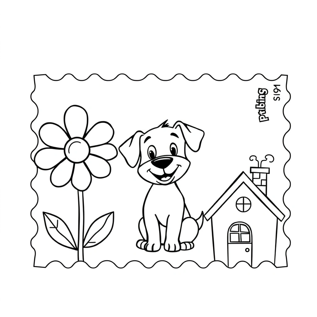 Strona do kolorowania - propozycje znaczków - Kolorowanki - Dzień Znaczka Pocztowego