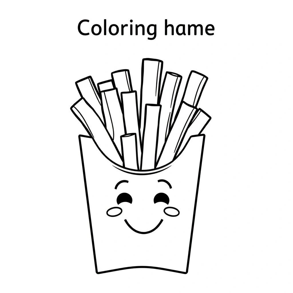 Kolorowanka: pudełko z frytkami (kontury) - Kolorowanki - Dzień Frytek