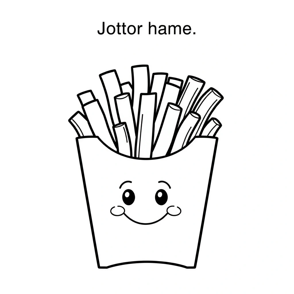 Kolorowanka: pudełko z frytkami (kontury) - Kolorowanki - Dzień Frytek