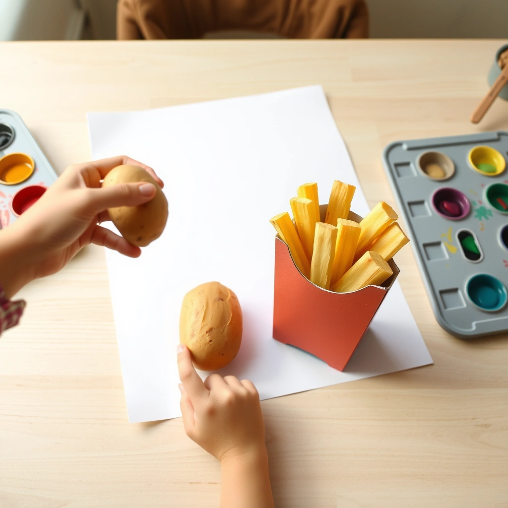 Prezentacja: ziemniak i pudełko z frytkami - Materiały - Dzień Frytek