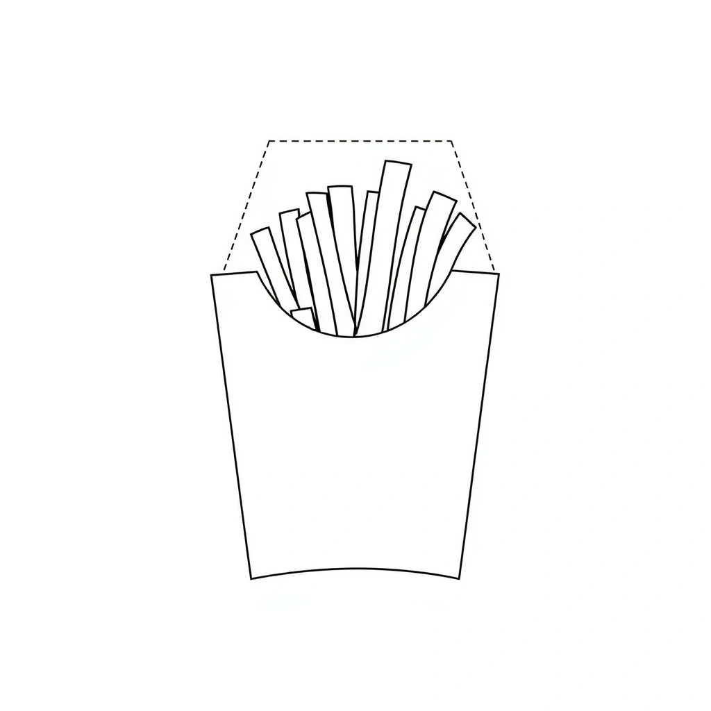 Szablon pudełka na frytki (do wydruku) - Szablony - Dzień Frytek