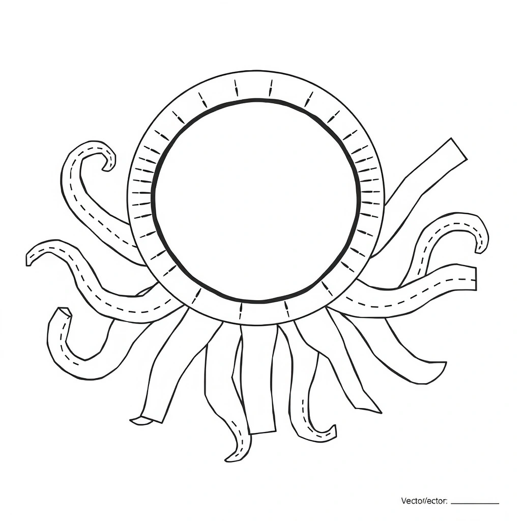 Szablon ośmiornicy na talerzyk (wycinanka) - Szablony - Dzień Ośmiornicy