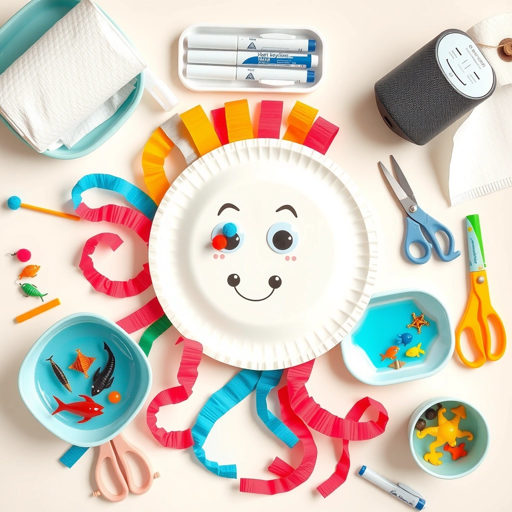 Zestaw materiałów — flatlay do aktywności - Materiały - Dzień Ośmiornicy