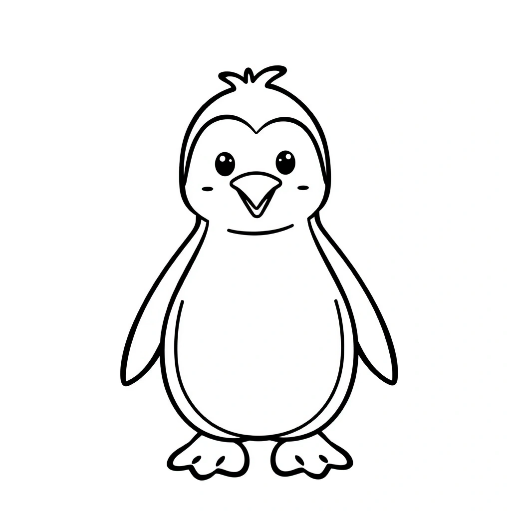 Kolorowanka: prosty pingwin do malowania - Kolorowanki - Dzień Pingwina Międzynarodowy
