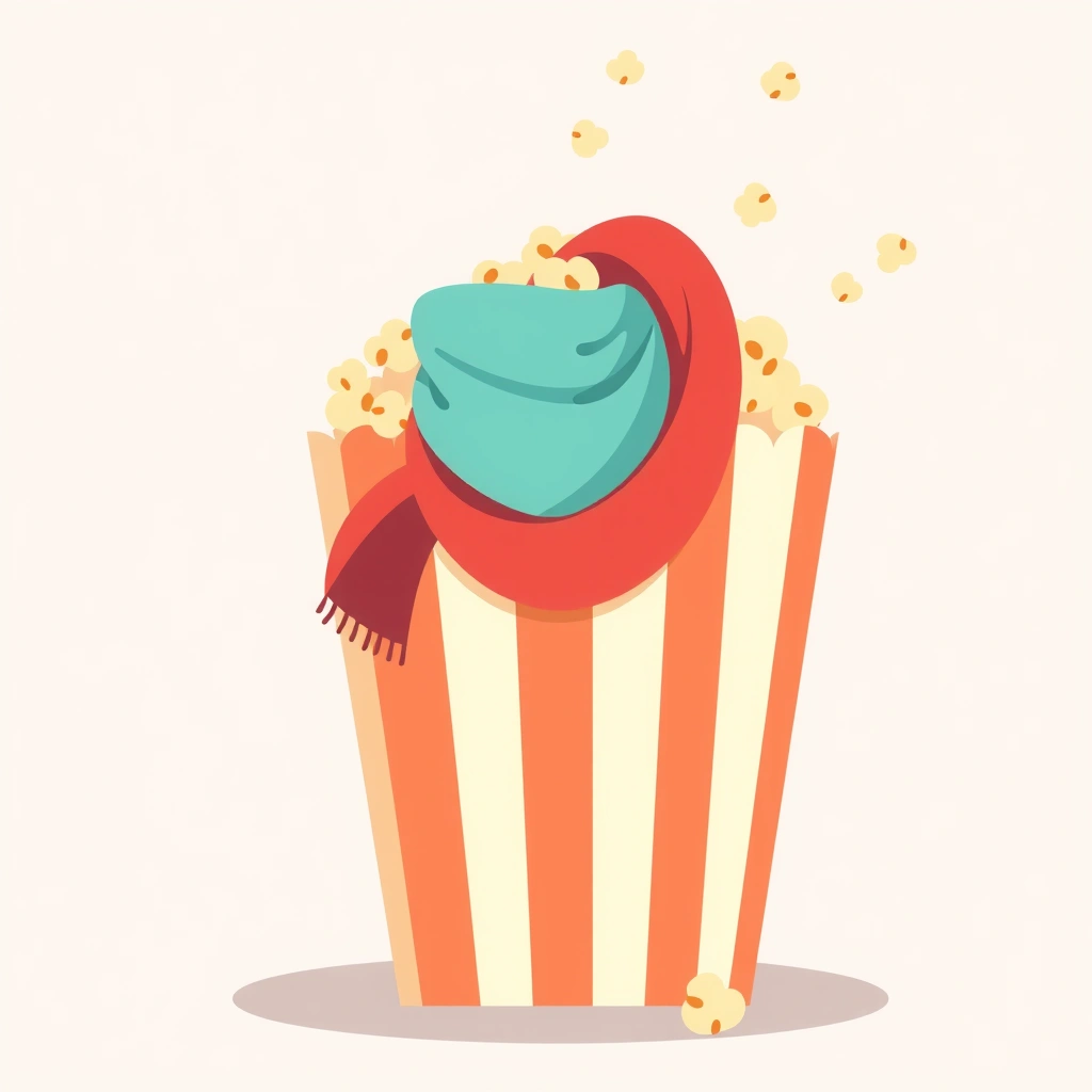 Grafika: Pudełko Popcornu z chustą - Materiały - Dzień Popcornu