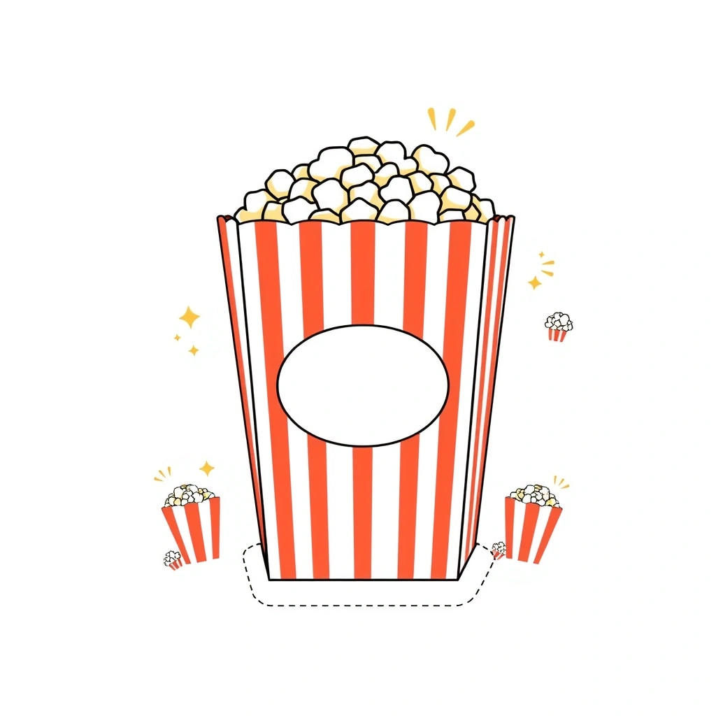 Szablon pudełka na popcorn - Szablony - Dzień Popcornu