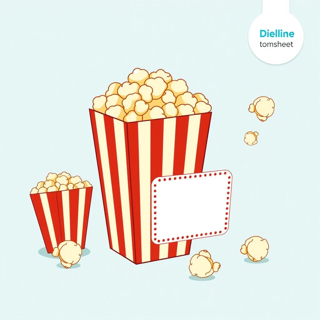 Szablon pudełka na popcorn - Szablony - Dzień Popcornu