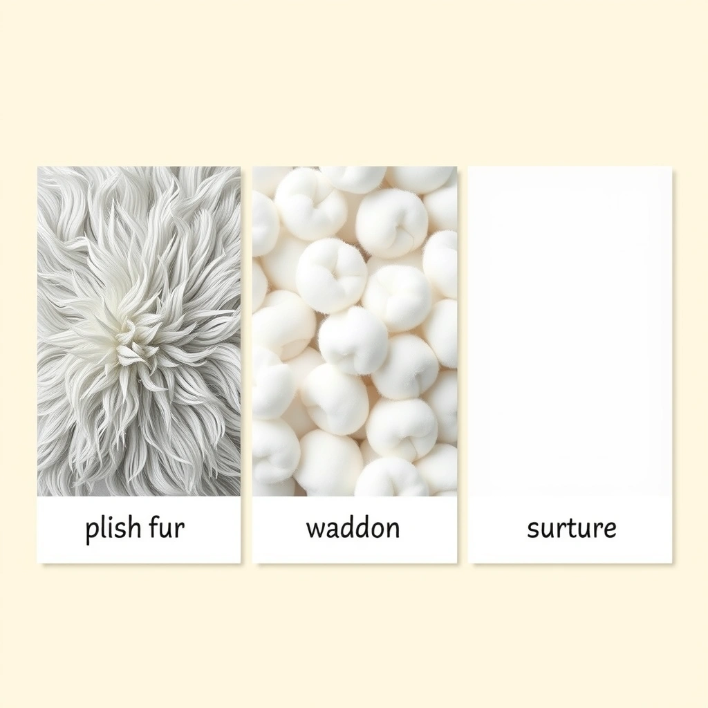 Karty tekstur — miękki / puchaty / gładki - Materiały - Dzień Pluszowego Misia (Polski)