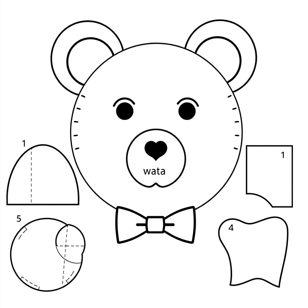 Szablon misia z talerzyka (do wydruku) - Szablony - Dzień Pluszowego Misia (Polski)