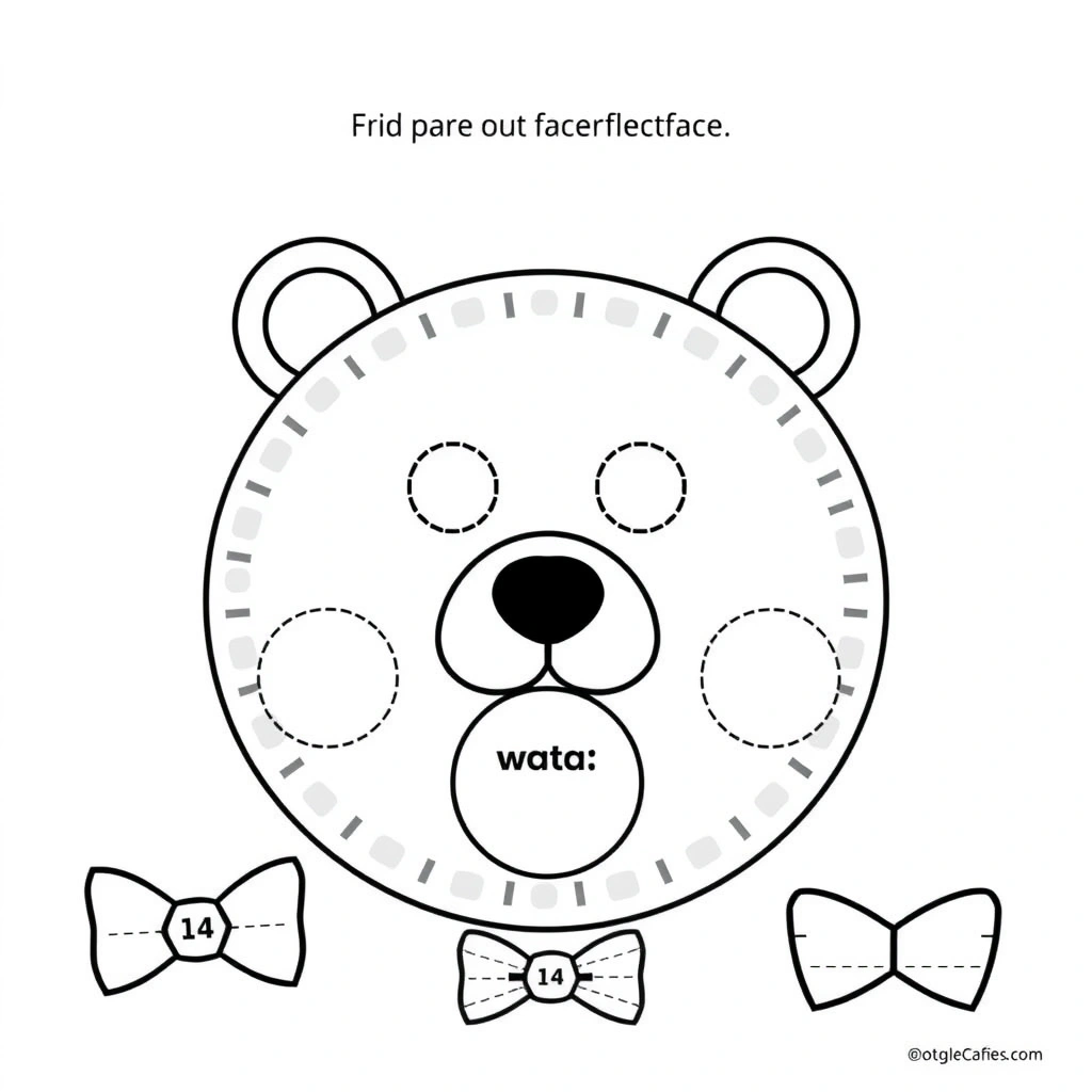 Szablon misia z talerzyka (do wydruku) - Szablony - Dzień Pluszowego Misia (Polski)