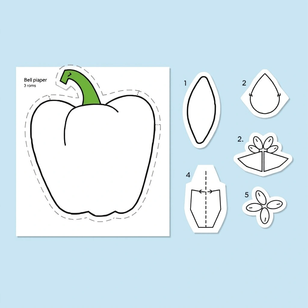 Szablon do wycinania — Papryka (elementy) - Szablony - Dzień Czerwonej Papryki