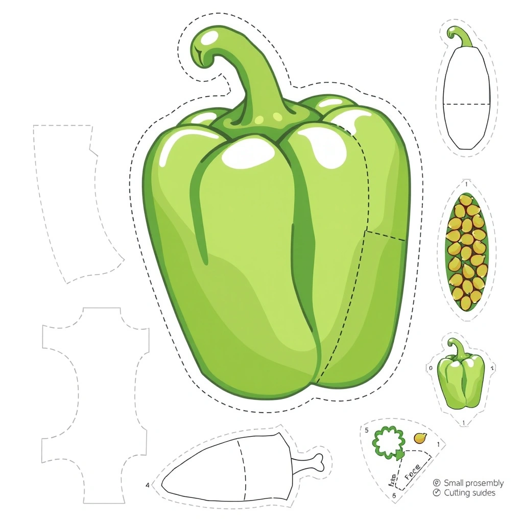 Szablon do wycinania — Papryka (elementy) - Szablony - Dzień Czerwonej Papryki