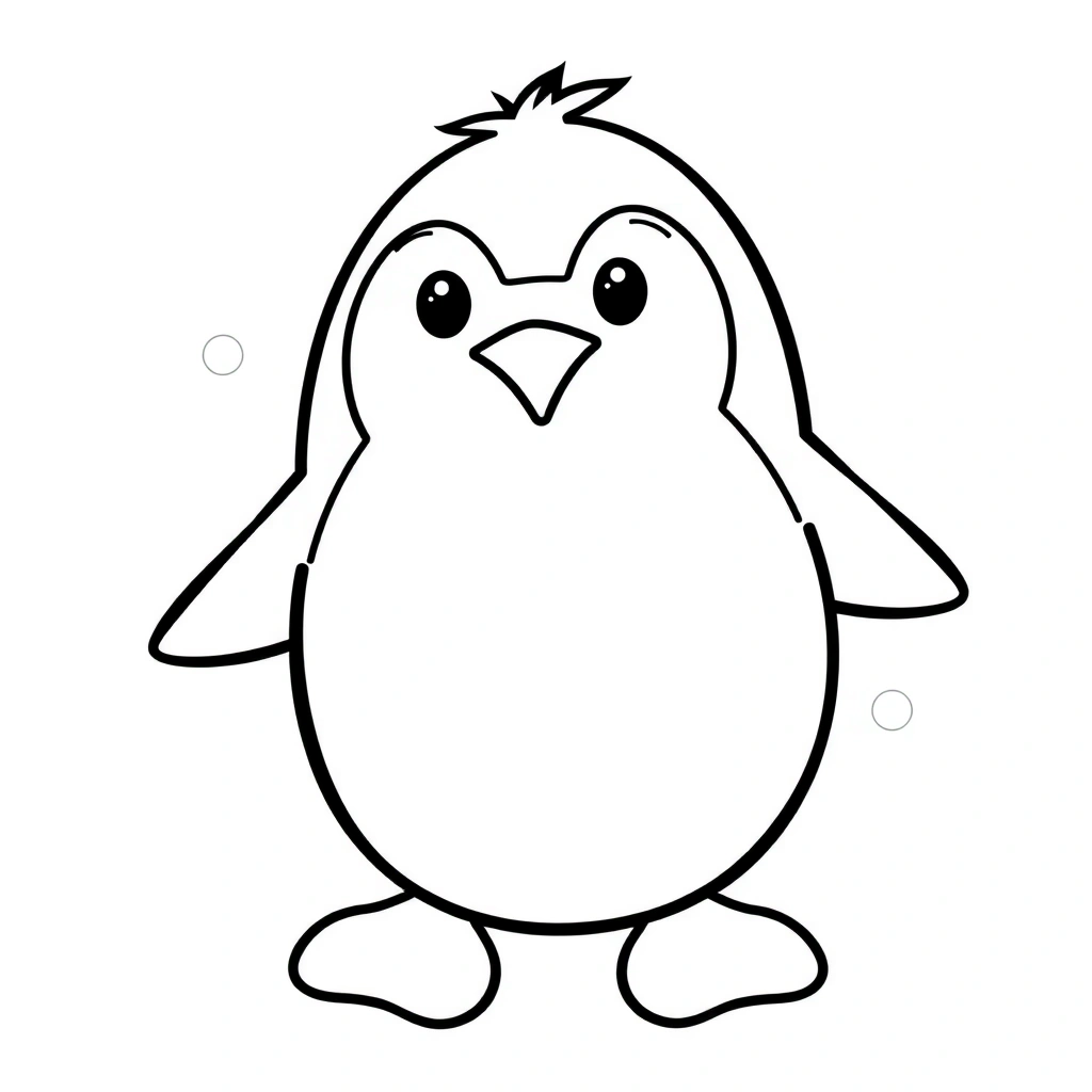 Kolorowanka: prosty pingwin do malowania - Kolorowanki - Dzień Pingwina