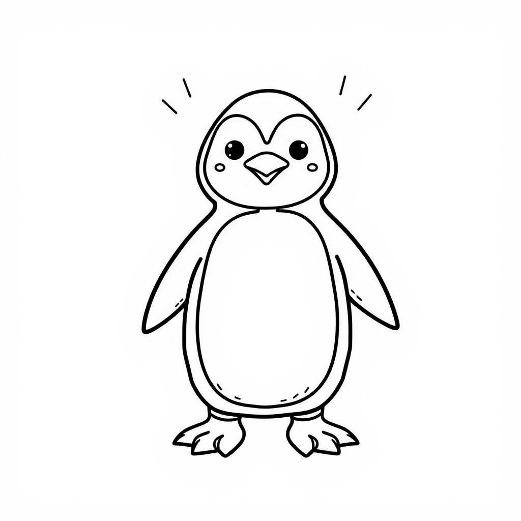 Kolorowanka: prosty pingwin do malowania - Kolorowanki - Dzień Pingwina