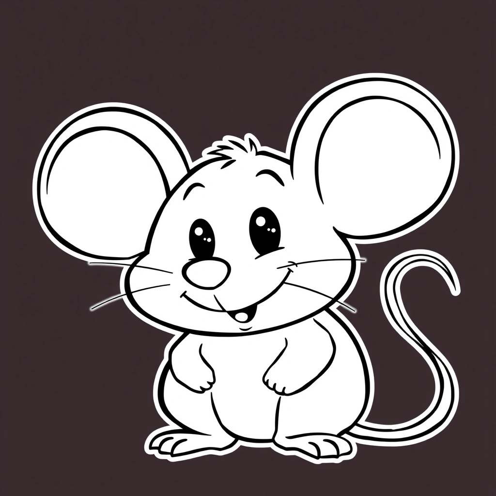 Kolorowanka — sylwetka myszki - Kolorowanki - Dzień Myszki Miki