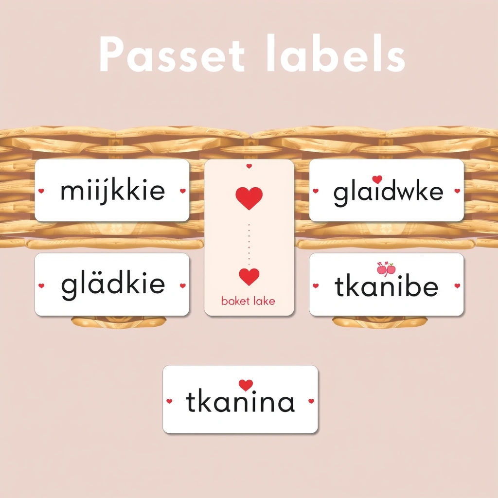 Etykiety koszyków — Faktury serduszek - Szablony - Dzień Miłości