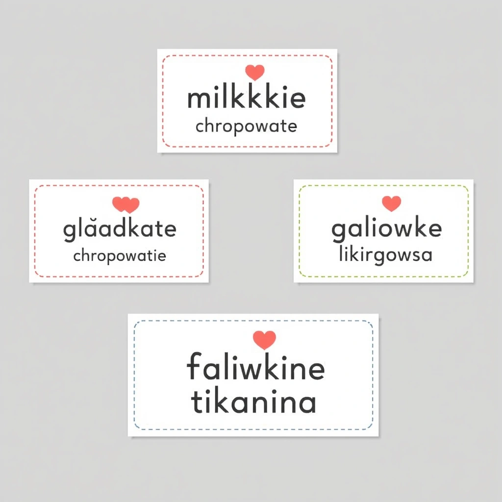 Etykiety koszyków — Faktury serduszek - Szablony - Dzień Miłości