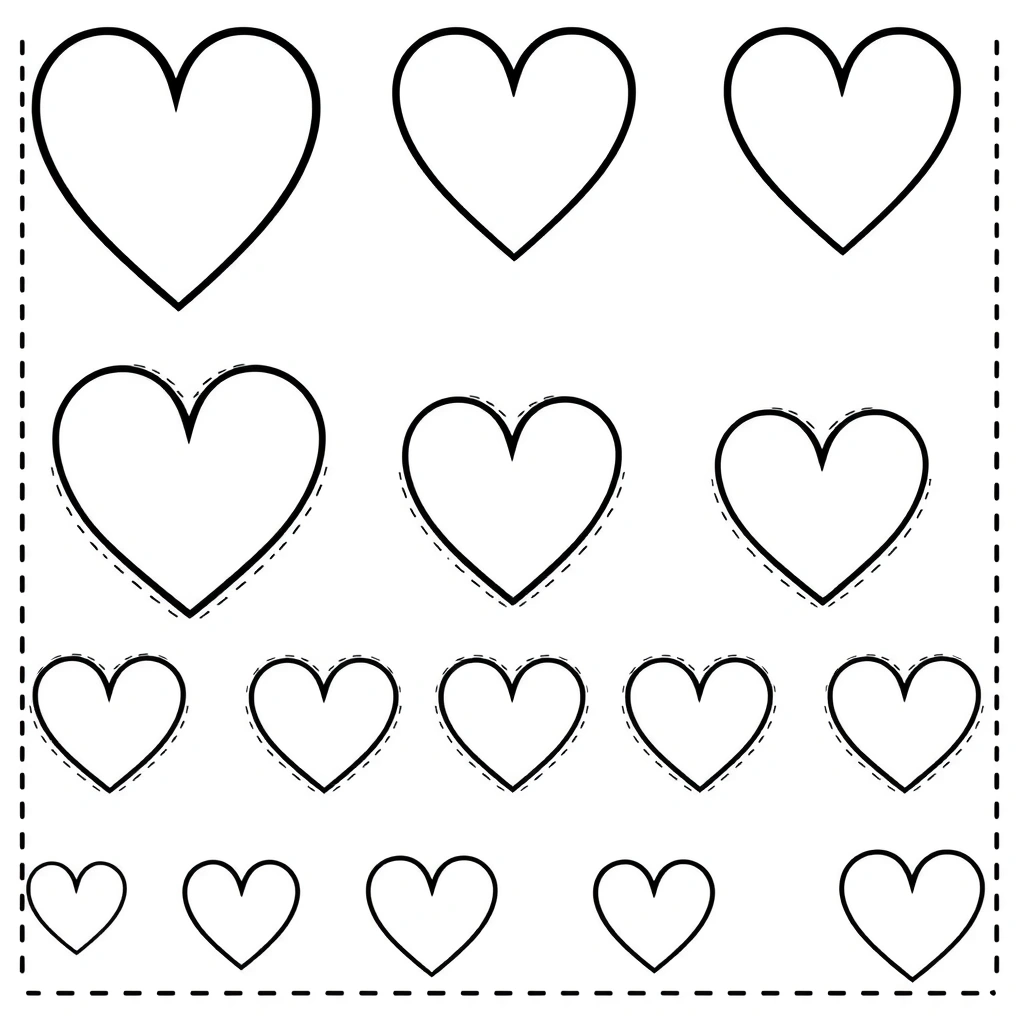 Szablony serduszek do wycięcia - Szablony - Dzień Miłości