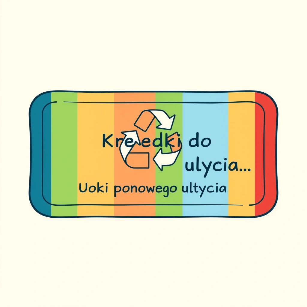 Naklejka/etykieta na koszyk — 'Kredki do ponownego użycia' - Szablony - Dzień Kredki