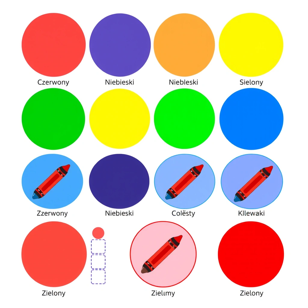Szablony naklejek/miseczek do segregowania kolorów - Szablony - Dzień Kredki