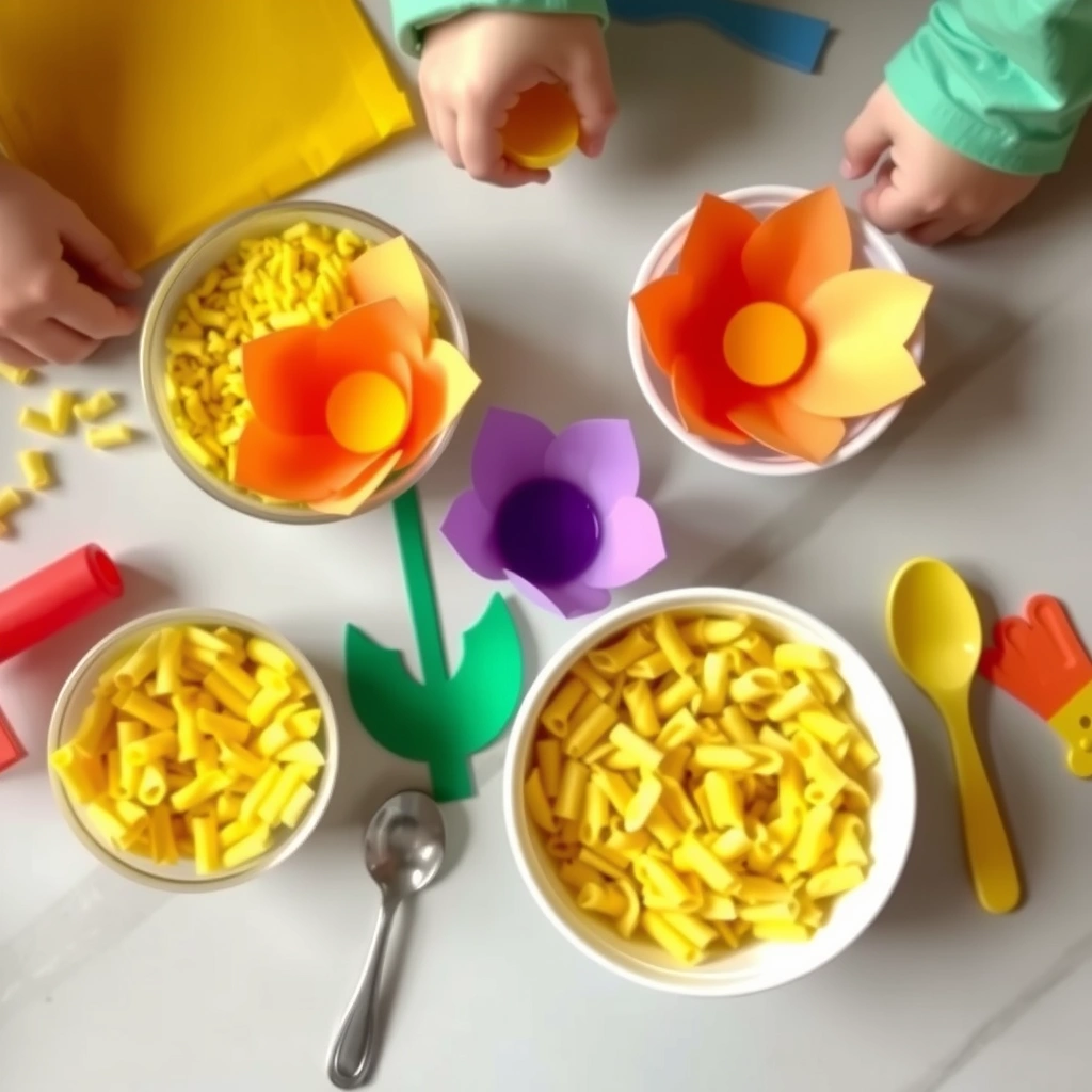 Stacja z papierowymi kwiatami i „nektarem” - Materiały - Wielki Dzień Pszczół