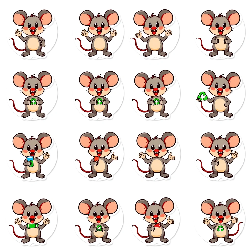 Arkusz naklejek / pieczątek z myszką (sheet) - Materiały - Dzień Myszki Miki