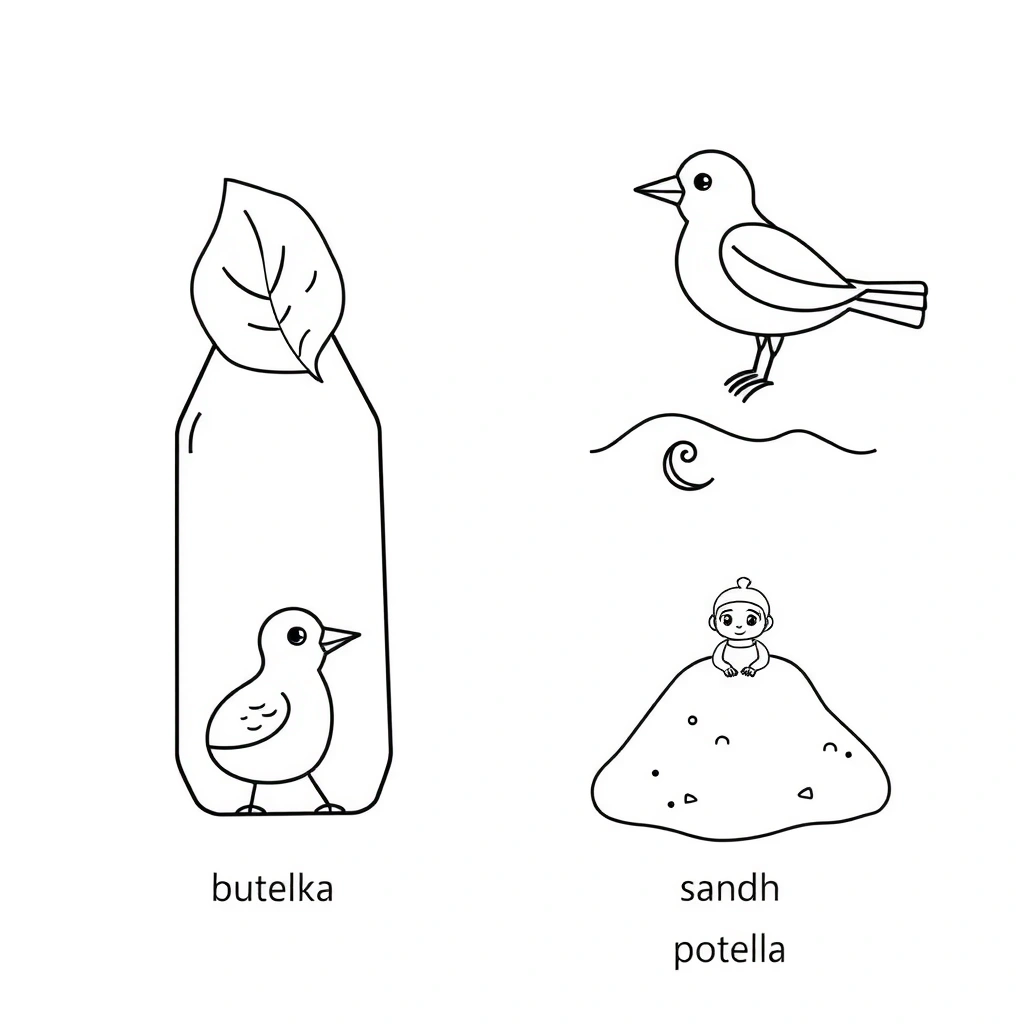 Kolorowanki prostych obiektów - Kolorowanki - Dzień Języków Obcych