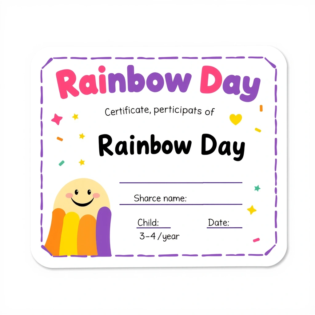 Dyplom / naklejka uczestnictwa — Dzień Tęczy - Szablony - Dzień Tęczy