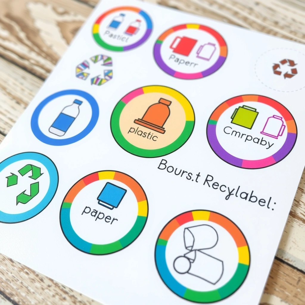 Etykiety na kosze recyklingowe - Szablony - Dzień Tęczy