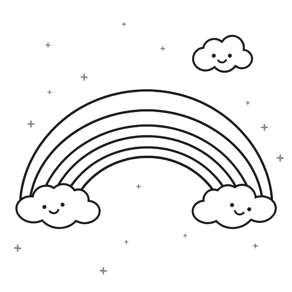 Kolorowanka — Prosta tęcza - Kolorowanki - Dzień Tęczy