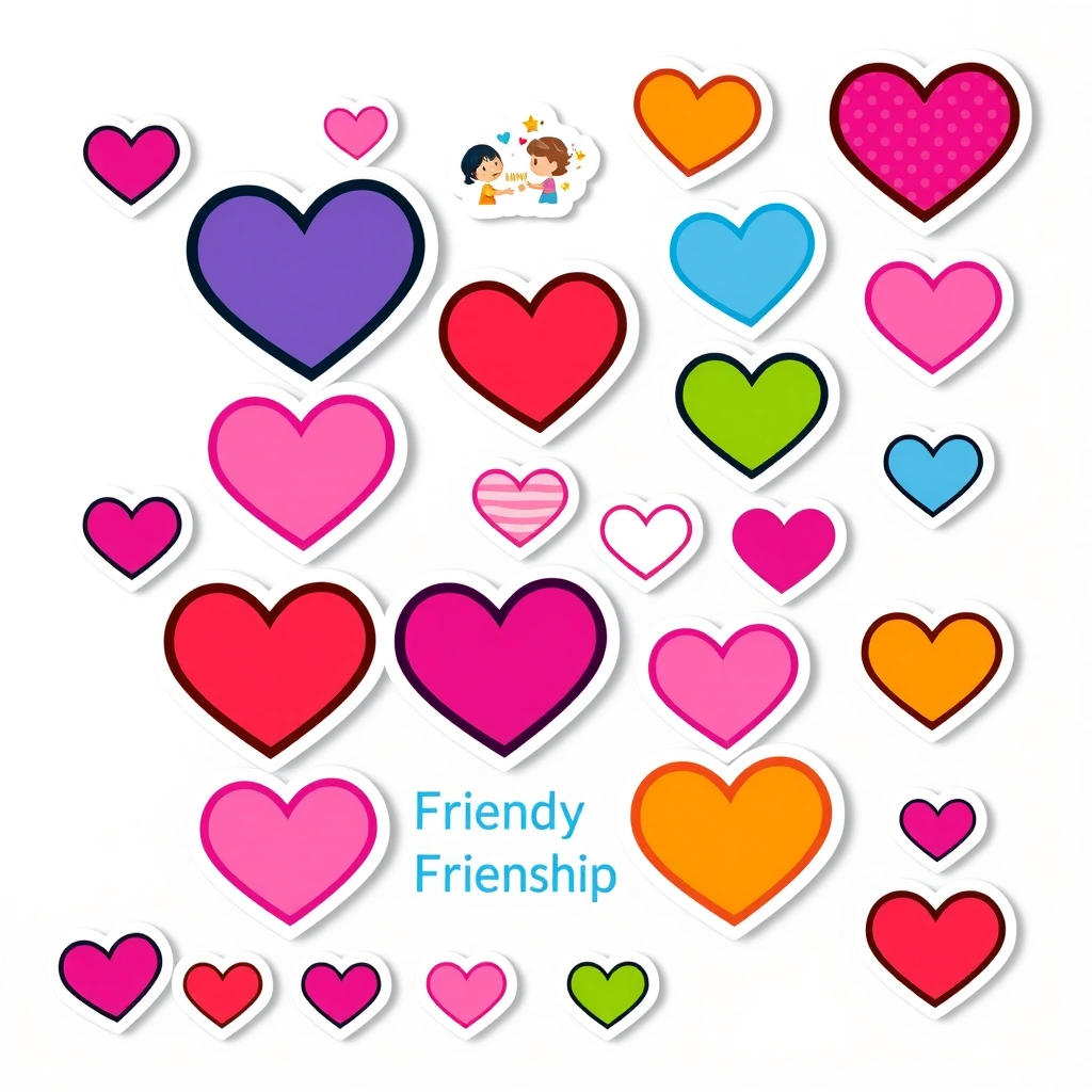 Szablon — Arkusz naklejek 'Uścisk Przyjaźni' - Szablony - Międzynarodowy Dzień Przyjaźni