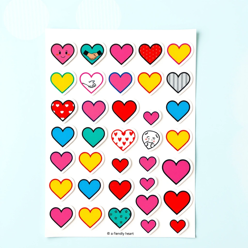 Szablon — Arkusz naklejek 'Uścisk Przyjaźni' - Szablony - Międzynarodowy Dzień Przyjaźni