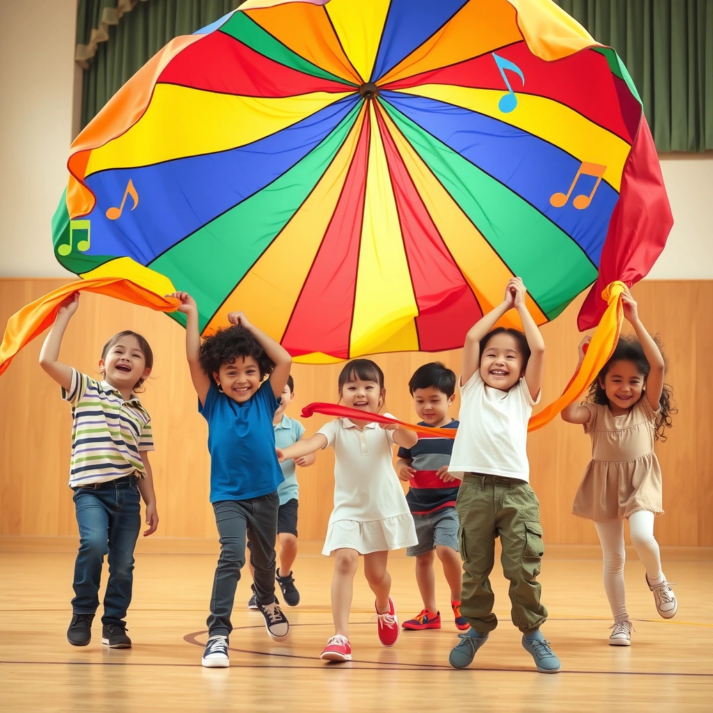 Zabawa z chustą — Taniec kwiatów i deszczu - Materiały - Pierwszy Dzień Wiosny