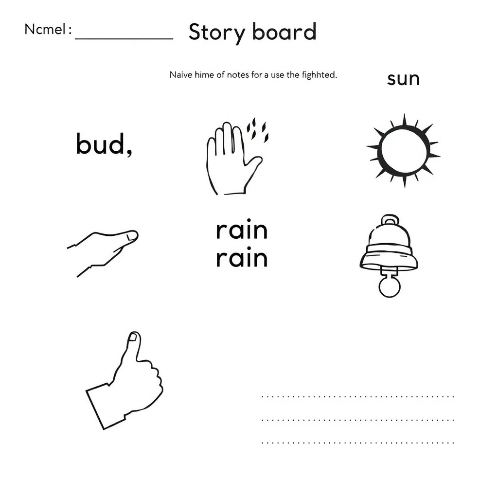 Wiosenne opowiadanie — szablon storyboardu - Szablony - Pierwszy Dzień Wiosny