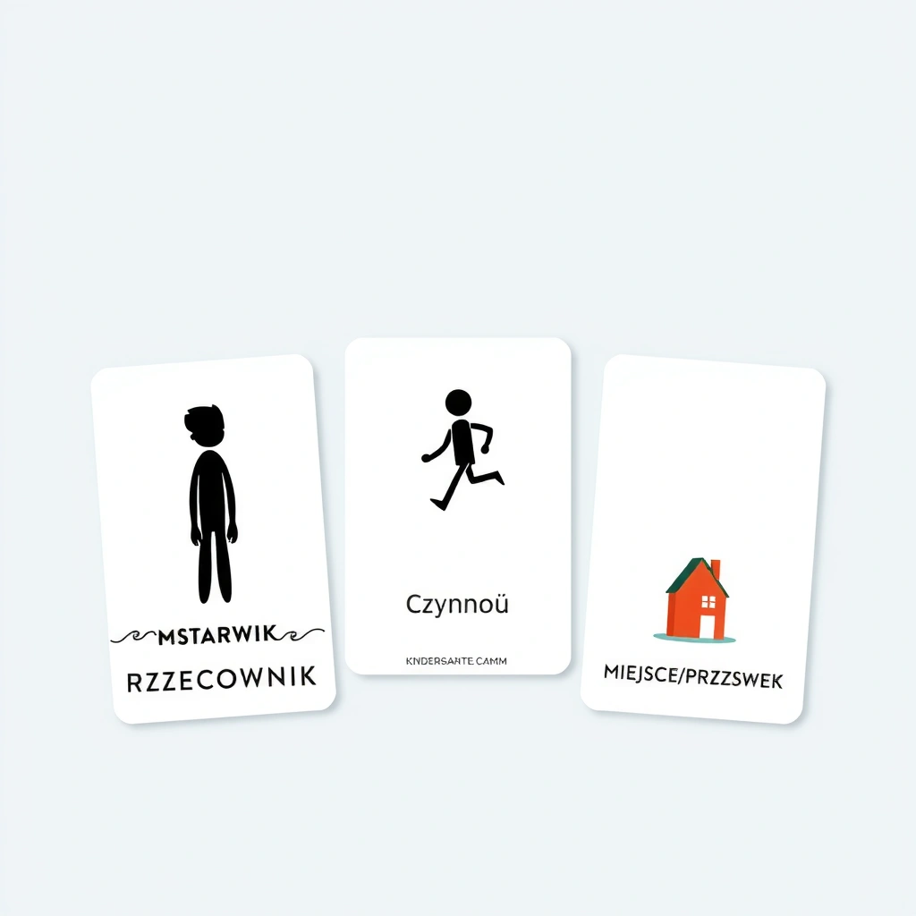 Karty kategorii do budowania zdań - Szablony - Dzień Gramatyki