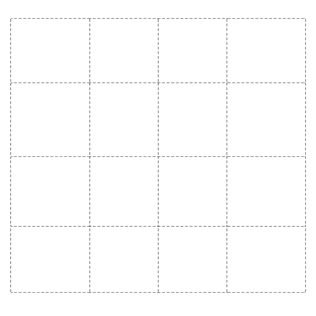 Szablon do druku - siatka kart do wycięcia - Szablony - Dzień Gramatyki