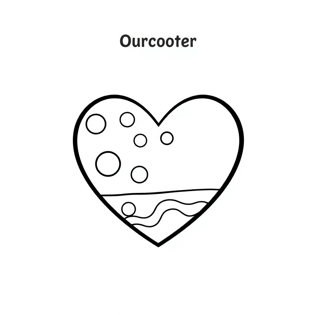 Kolorowanka — proste serduszko - Kolorowanki - Dzień Miłości