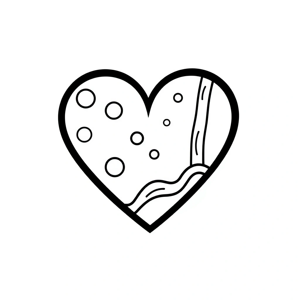Kolorowanka — proste serduszko - Kolorowanki - Dzień Miłości