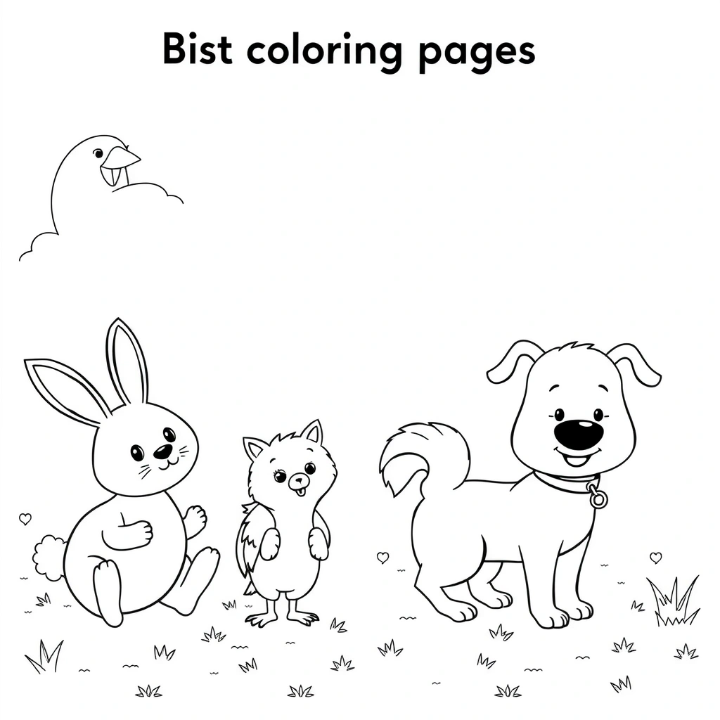 Kolorowanka: proste zwierzątka do ruchu - Kolorowanki - Dzień Książki