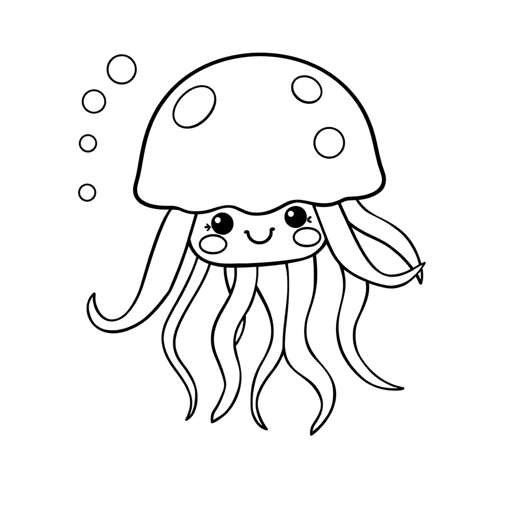 Kolorowanka: Meduza - Kolorowanki - Dzień Oceanów