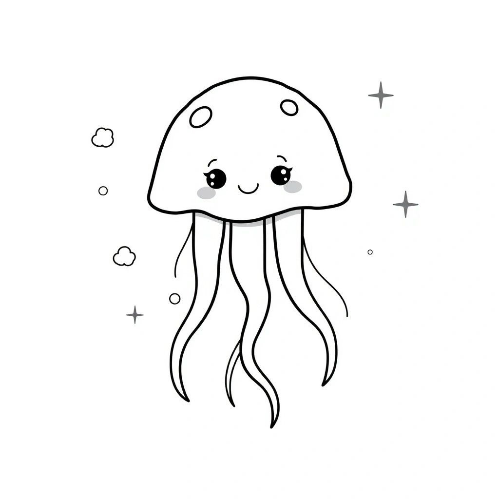 Kolorowanka: Meduza - Kolorowanki - Dzień Oceanów