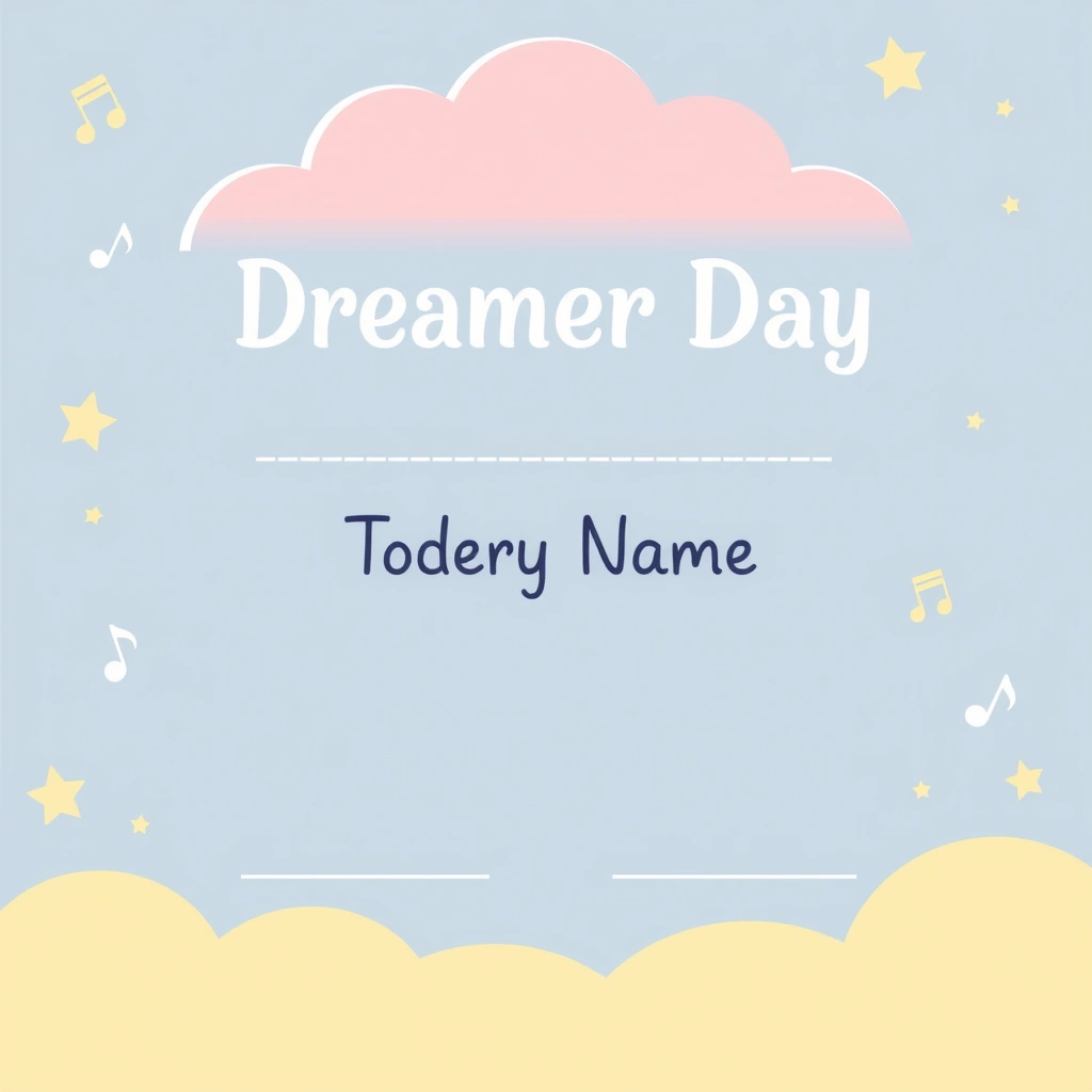 Szablon dyplomu 'Dzień Marzyciela' dla dzieci - Szablony - Dzień Marzyciela
