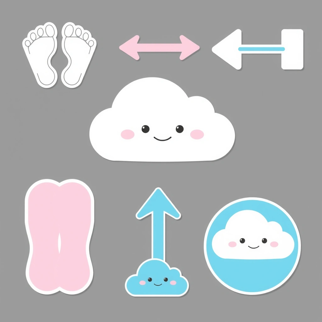 Wzory znaczników na podłogę – 'Po chmurach' - Szablony - Dzień Marzyciela