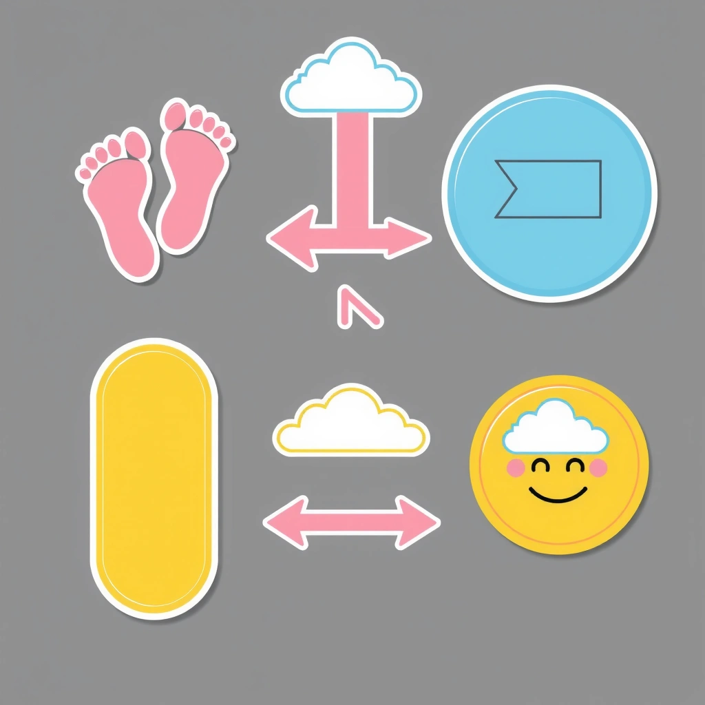 Wzory znaczników na podłogę – 'Po chmurach' - Szablony - Dzień Marzyciela