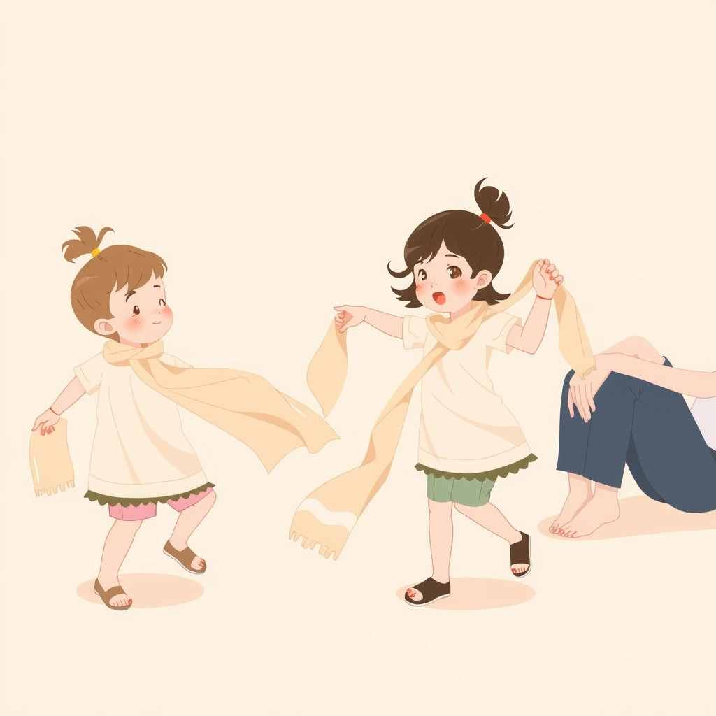 Ilustracja uspokojenia: taniec z chustami - Materiały - Dzień Tygrysa