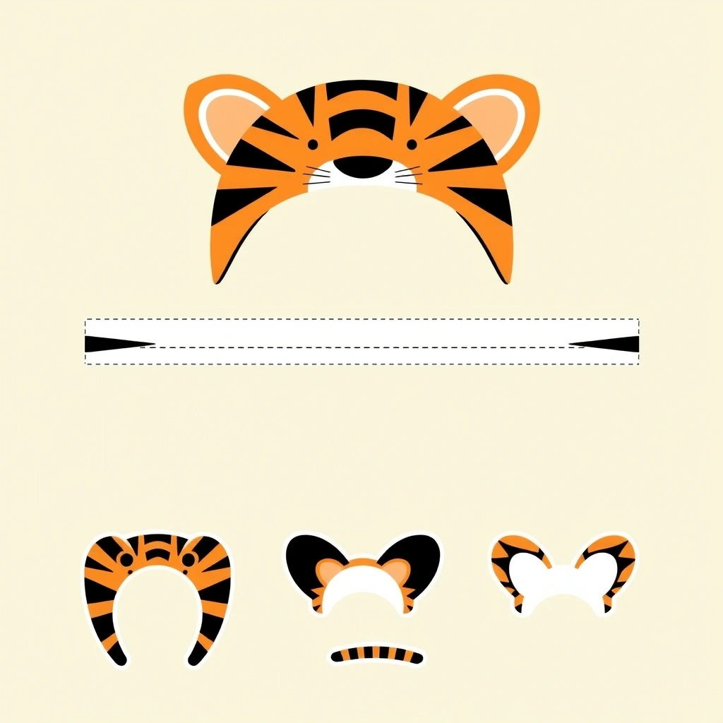 Szablon opaski tygrysa (do druku i wycinania) - Szablony - Dzień Tygrysa